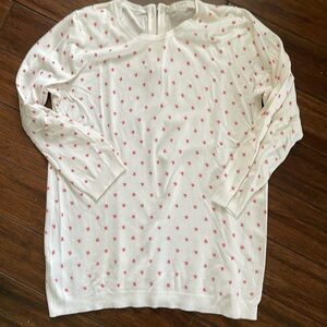 Off White S Loft sweater with pinkish coral stars